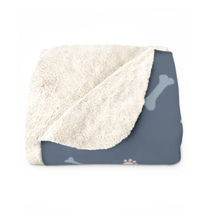 Paws and Bones - Custom Sherpa Fleece Blanket