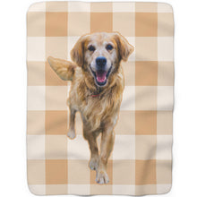 Load image into Gallery viewer, Beige Plaid - Custom Sherpa Fleece Blanket