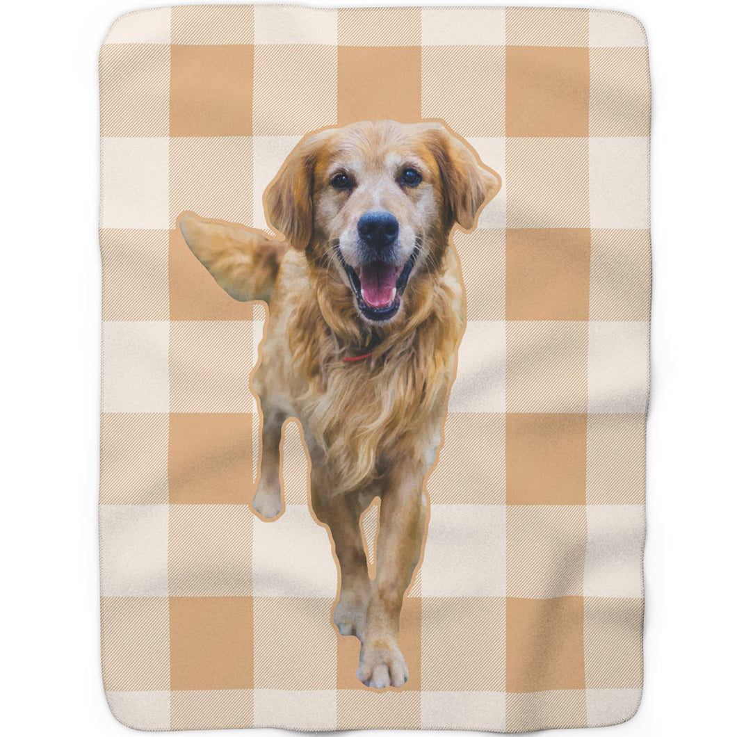 Beige Plaid - Custom Sherpa Fleece Blanket