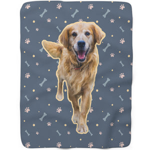 Paws and Bones - Custom Sherpa Fleece Blanket