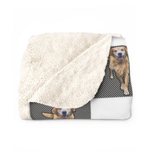 Load image into Gallery viewer, Black Plaid - Custom Sherpa Fleece Blanket