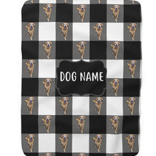 Load image into Gallery viewer, Black Plaid - Custom Sherpa Fleece Blanket