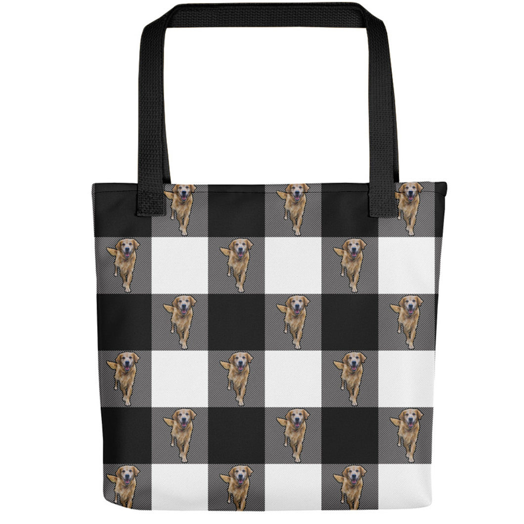 Black Plaid - Custom Pet Tote