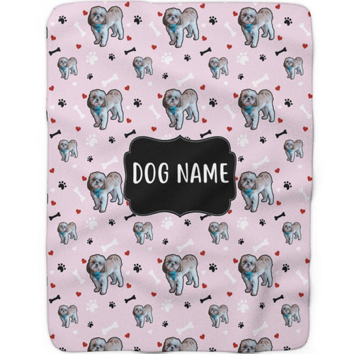 Hearts and Bones - Custom Sherpa Fleece Blanket