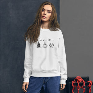 I'm A Simple Woman - Christmas, Coffee, Paw Sweatshirt