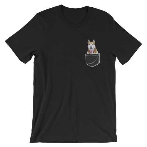 Custom Pet Pocket T-Shirt Black