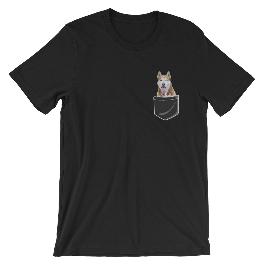 Custom Pet Pocket T-Shirt Black