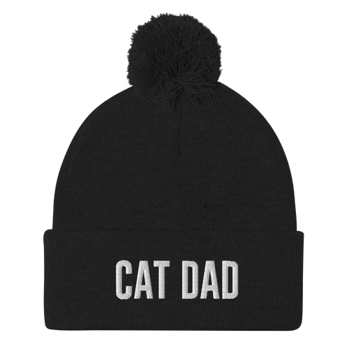 Cat Dad Pom-Pom Beanie