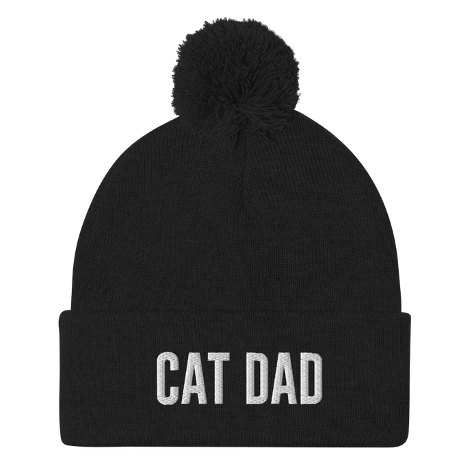 Cat Dad Pom-Pom Beanie