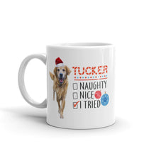 Load image into Gallery viewer, &quot;Naughty, Nice, I Tried&quot; Custom Christmas Pet Mug
