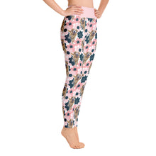 Load image into Gallery viewer, &quot;Pink &amp; Blue Flowers&quot; Custom Pet Yoga Leggings