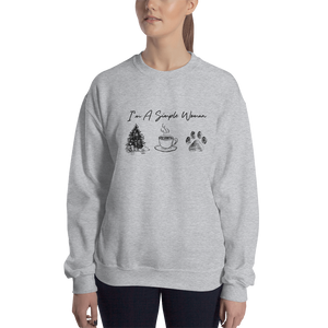 I'm A Simple Woman - Christmas, Coffee, Paw Sweatshirt