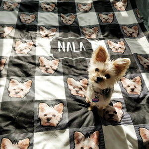 Black Plaid - Custom Sherpa Fleece Blanket