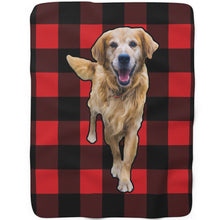 Load image into Gallery viewer, Red Plaid - Custom Sherpa Fleece Blanket