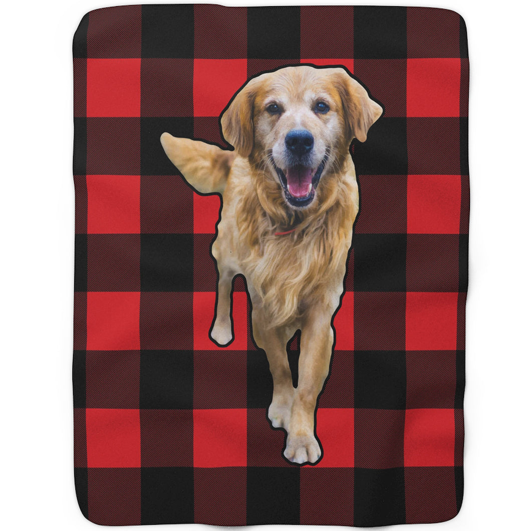 Red Plaid - Custom Sherpa Fleece Blanket